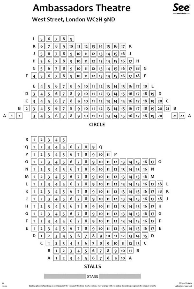 Ambassadors Theatre Seating Plan. Ambassadors Theatre