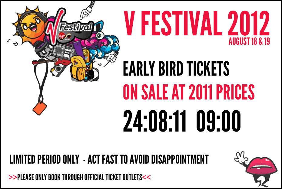 V FESTIVAL 2012 Tickets On Sale At 2011 Prices For A Limited Time